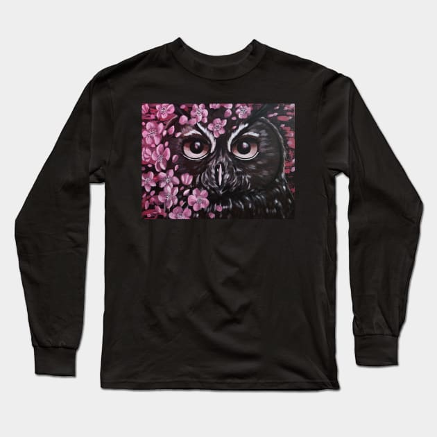 Eurasian eagle-owl Long Sleeve T-Shirt by Eirene San